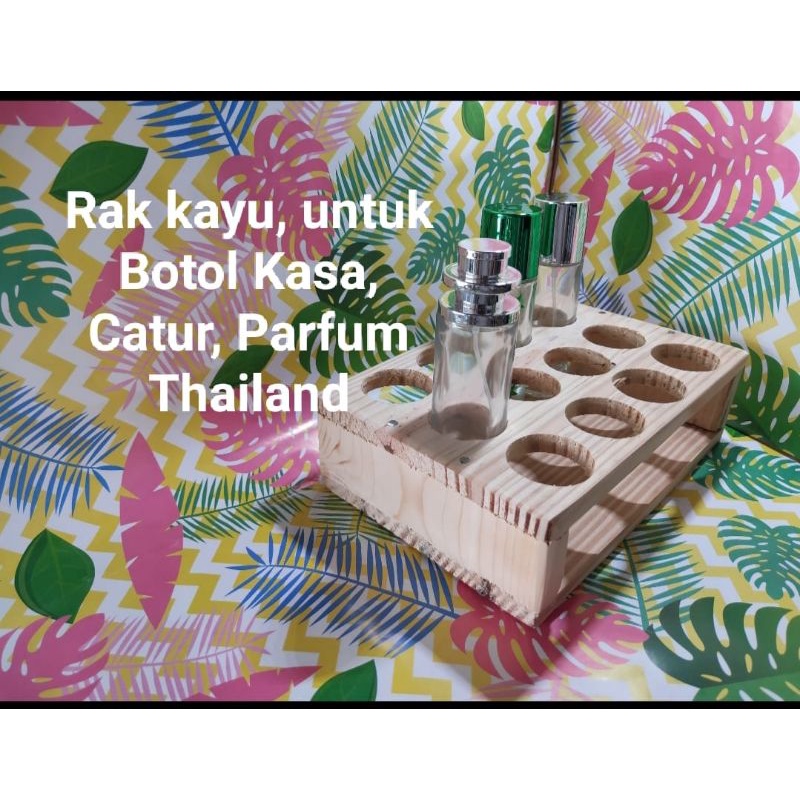 Rak botol parfum kayu
