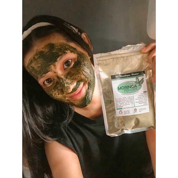 Masker Daun Kelor Organik 100gr - Masker Wajah Kelor - Moringa Face Mask  - Daun Kelor Bubuk - Morin