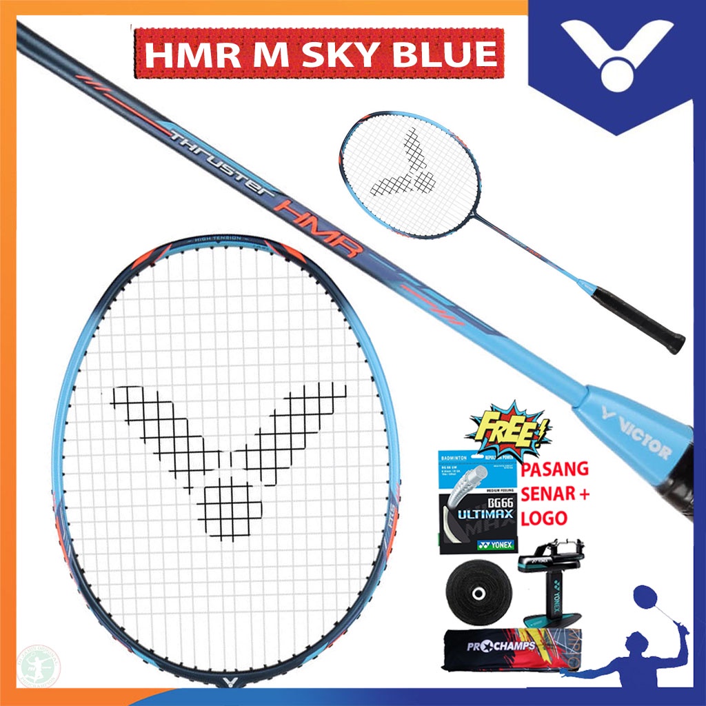 VICTOR Thruster HMR M Sky Blue Raket Badminton Original