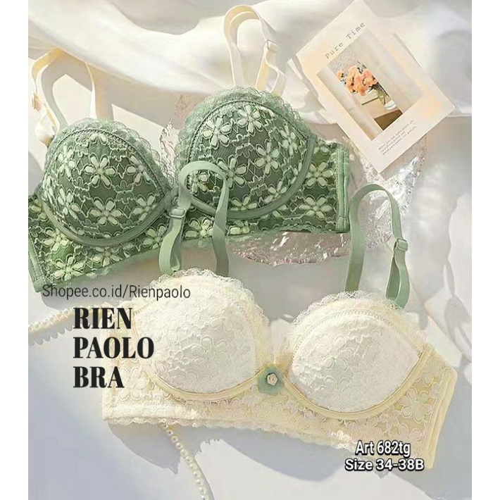Set Bra BH Celana Dalam CD Motif Bordir Bunga Premium Rien Paolo 682