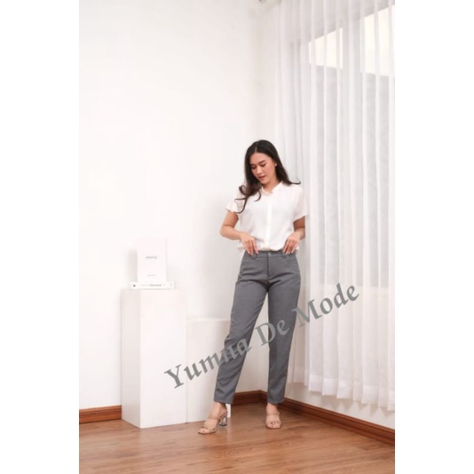 Celana Kerja Wanita Kantor Formal Bahan Dasar Kain Ukuran S-5XL Model slimfit standart