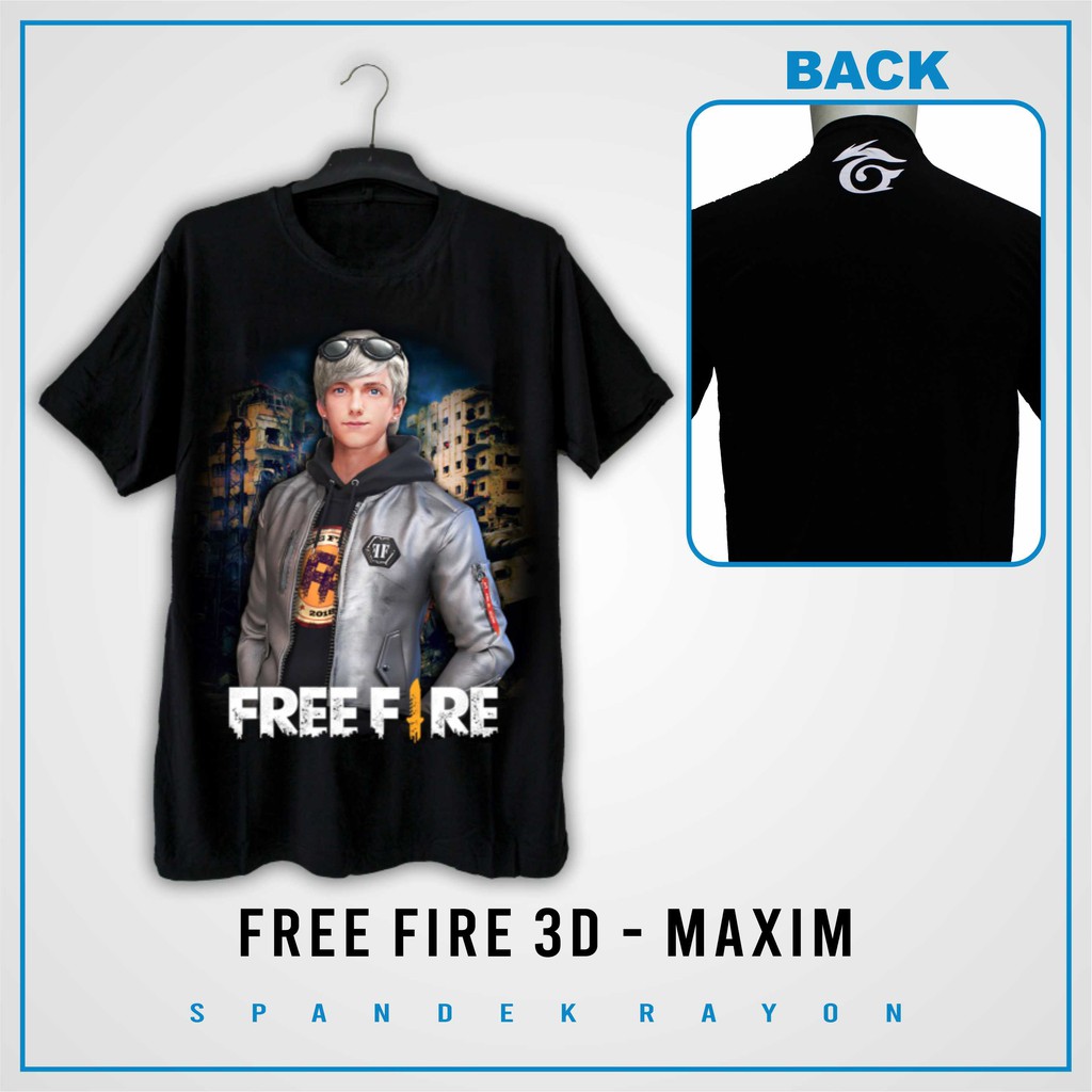 KAOS DISTRO GAME - FREE FIRE 3D / KAOS FF ANAK DEWASA / FREE FIREE - MAXIM ( UNISEX )