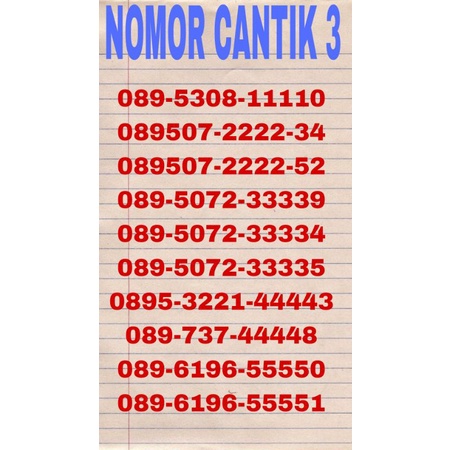 Nomer Cantik 3