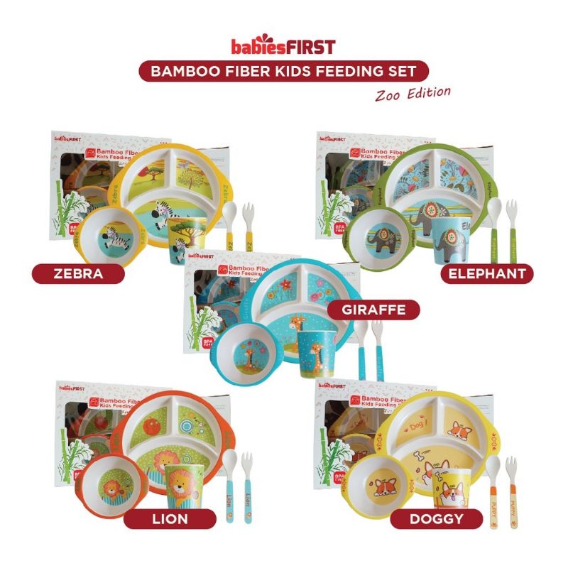 Babiesfirst Bamboo Feeding Set Zoo