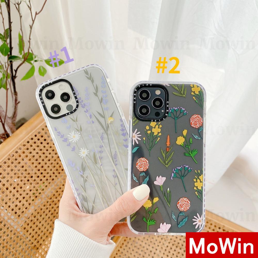 Mowin Soft Case Tpu Transparan Shockproof Motif Bunga Untuk Iphone 12 Pro Max 12 Max Xr Mini 7 7plus 8plus 11 Pro Se2020 Xs