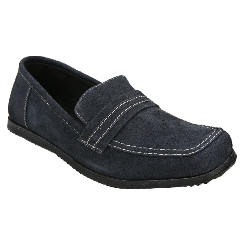 Sepatu Slipon Pria Kulit Asli Rasheda B 20 Kasual  Navi