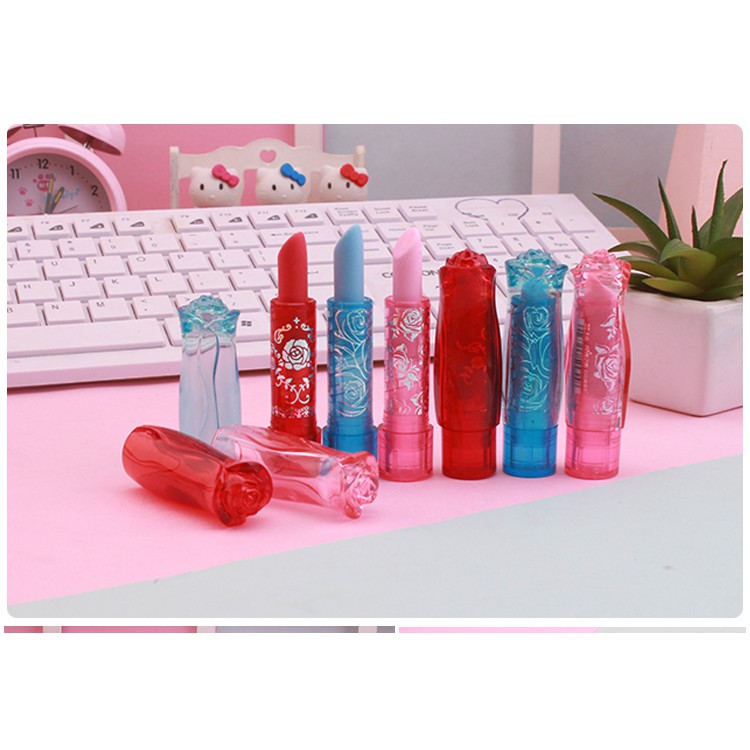 

WW 26 PENGHAPUS PENSIL BENTUK LIPSTIK ROSE BUNGA LUCU UNIK