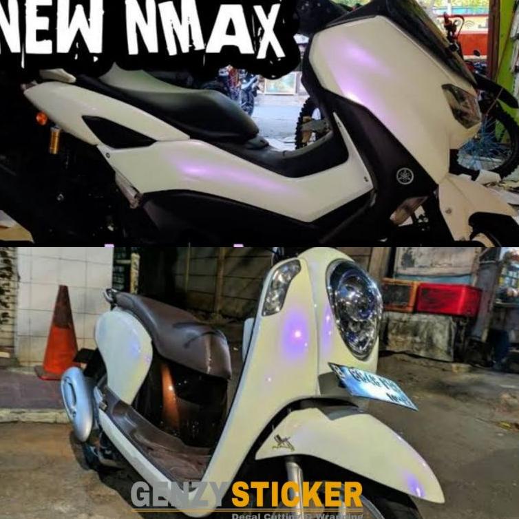 IS.26Au22ᵟ ◦ stiker skotlet putih lembayung white bunglon mutiara
