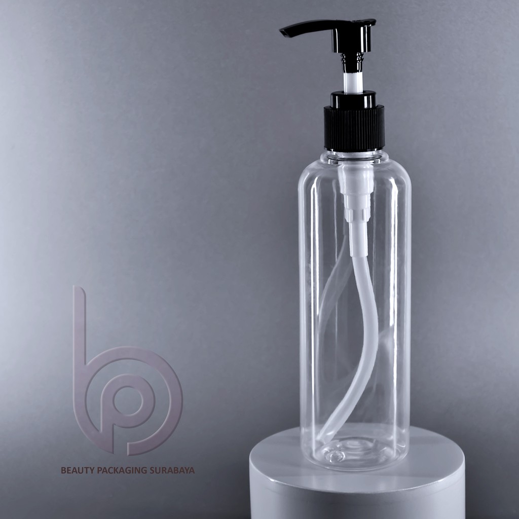 Botol Plastik PET 250ml BR Bening Tutup Pump Lotion