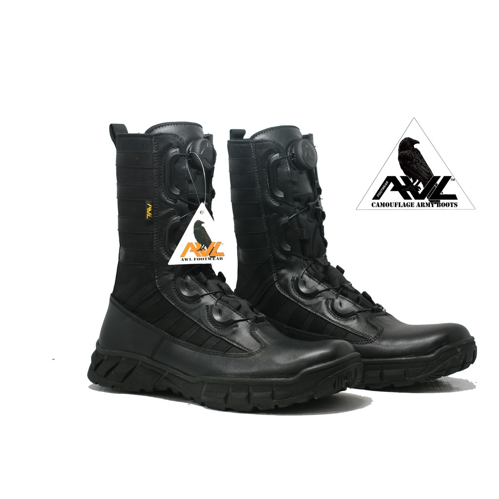 SEPATU PDL TALI PUTAR MODEL NIKEY PDL TNI POLRI REPLIKA BOA MERK AWL