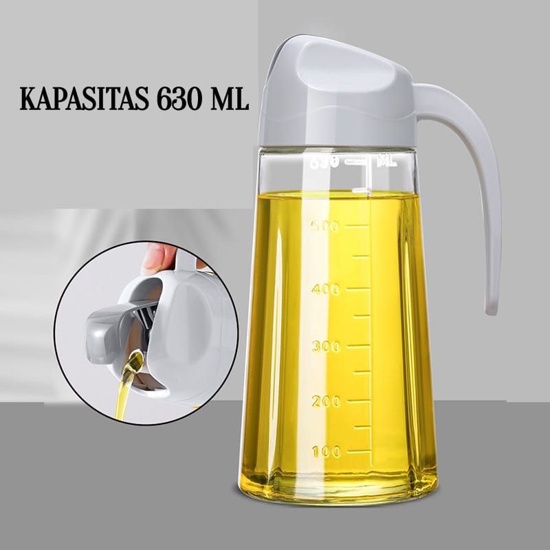 Botol Kaca Minyak Automatic Serbaguna Jug Minyak Tutup Otomatis Anti Tumpah