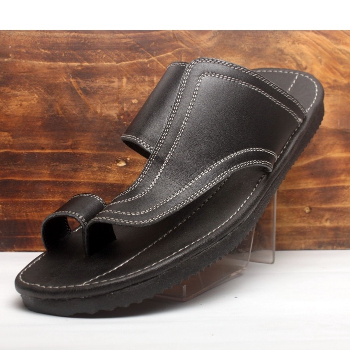 Sandal Pria Kulit Asli Rasheda Gr 47 Jepit Putih Big Size