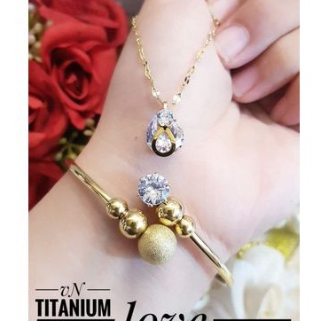 Titanium kalung gelang wanita t166