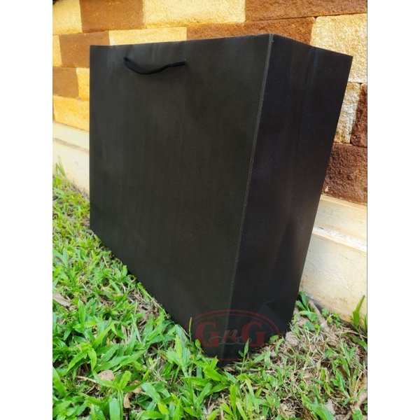 

20pcs - 43x13x35 Polos Paper Bag Hitam Kraft/Paper Bag/Shopping Bag