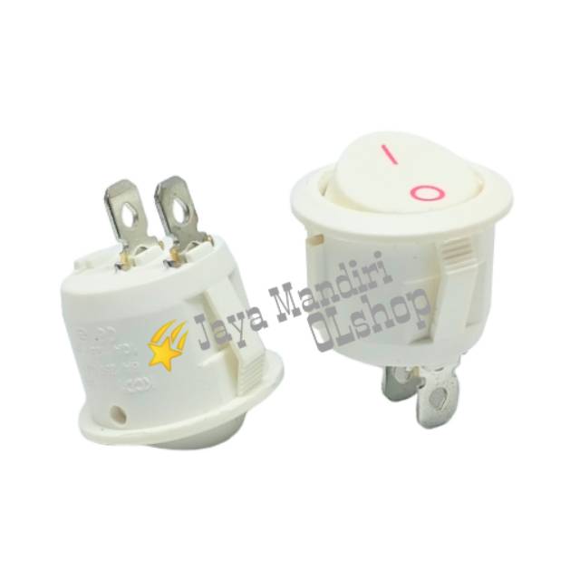 Saklar Switch Bulat ON OFF Putih 2 Pin