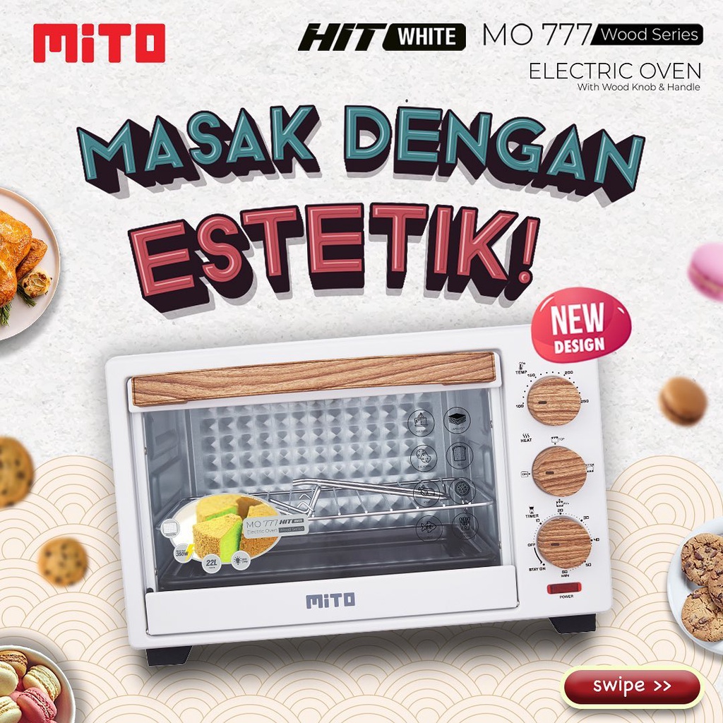 MITO Oven Listrik MO777 HIT (Wood Series) Kapasitas 22 Liter