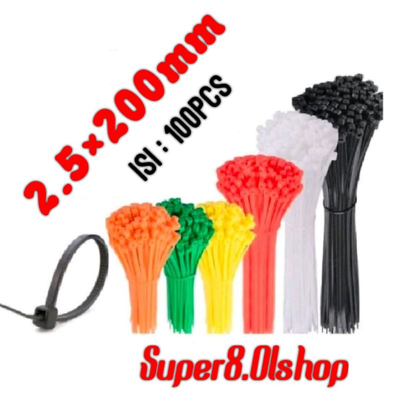 2.5x200 Kabel Ties/ Kabel Tie/ Kabel Pengikat/ Kabel Ties⭐ Super8⭐