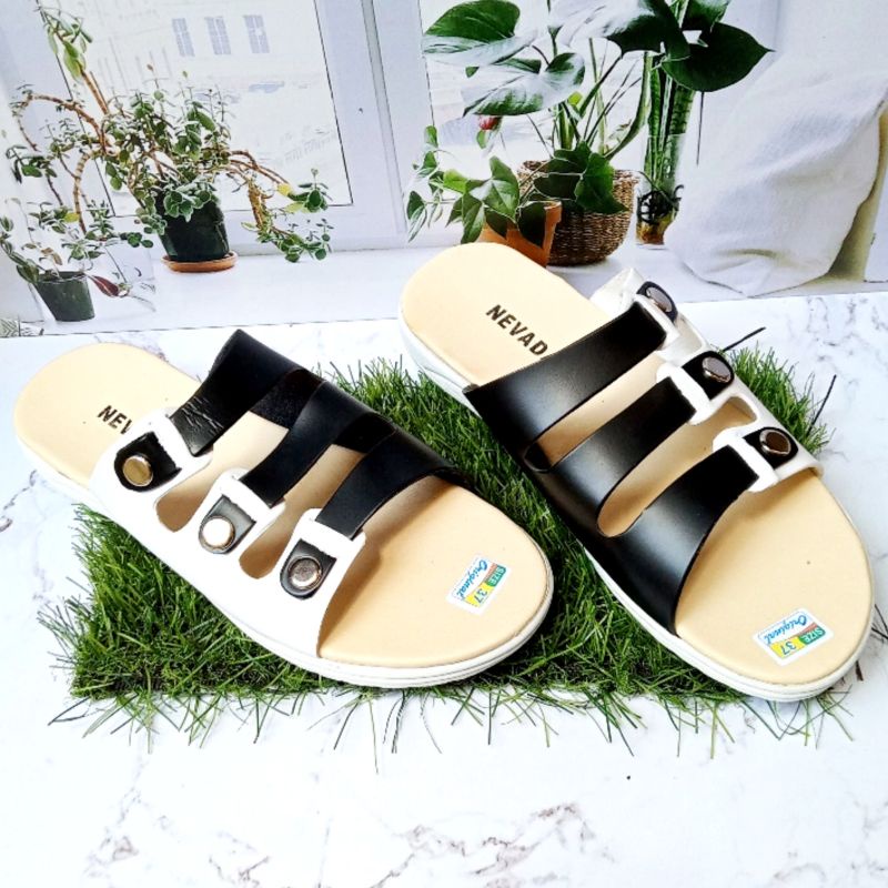 Sandal Flat Wanita Cewek Model Terbaru Empuk COD