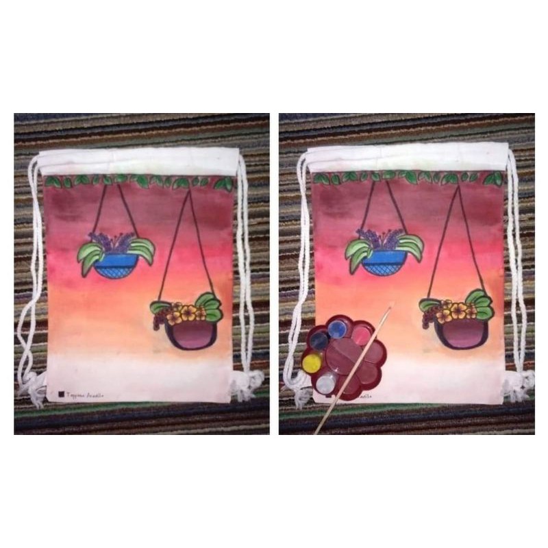 

H7Y Tas Lukis tali gendong 30x40cm lengkap dengan Cat acrylic, palet dan kuas
