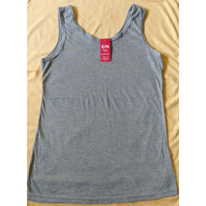 Singlet cewek / wanita Tank Top Golden Nick tali besar-Abu muda