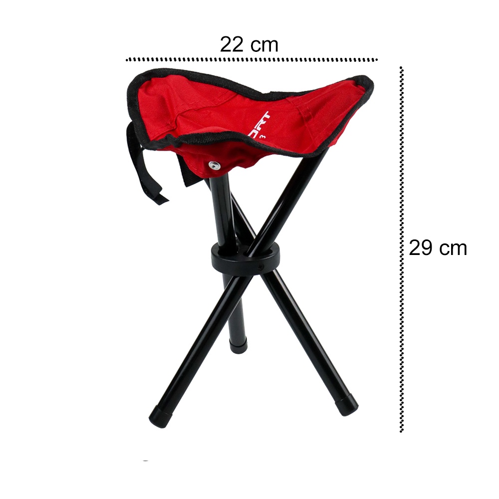 Kursi Lipat Memancing Folding Legged Beach Stool Chair MERAH