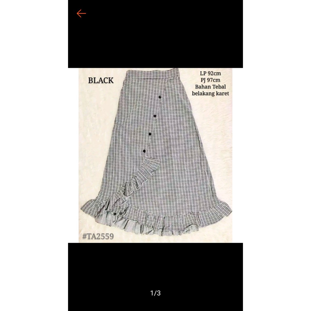 Limited Rok Panjang & Rok Kotak-Kotak & Ruffle Maxi Skirt Terbatas