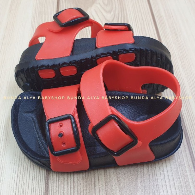 Sendal Anak Laki Laki Usia 3 4 Tahun Karet MERAH - Sepatu Sandal Anak Cowok Karet Size 25 - 28 Karet Anti Licin