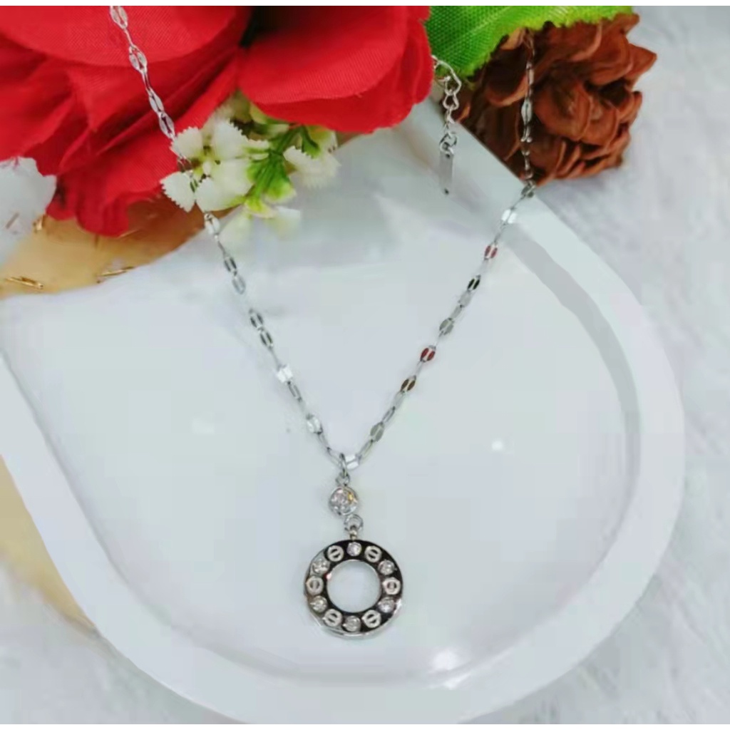 Kalung Titanium Permata Perhiasan Fashion B95,96