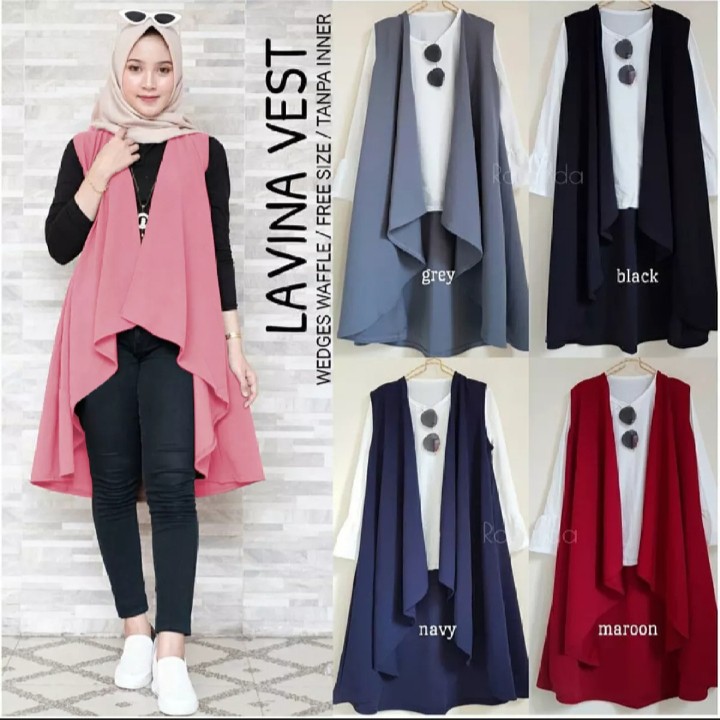 LAVINA VEST CARDIGAN / KARDIGAN WANITA / OUTER FASHION MUSLIM