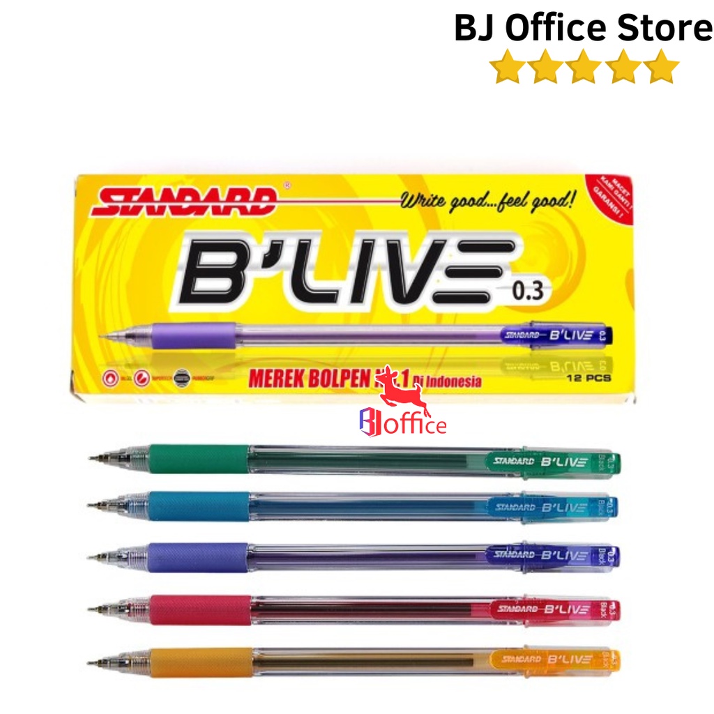 

Pulpen Standard B'Live Gel 0,3 mm isi 12pcs / Standard Pen - Blive 0.3