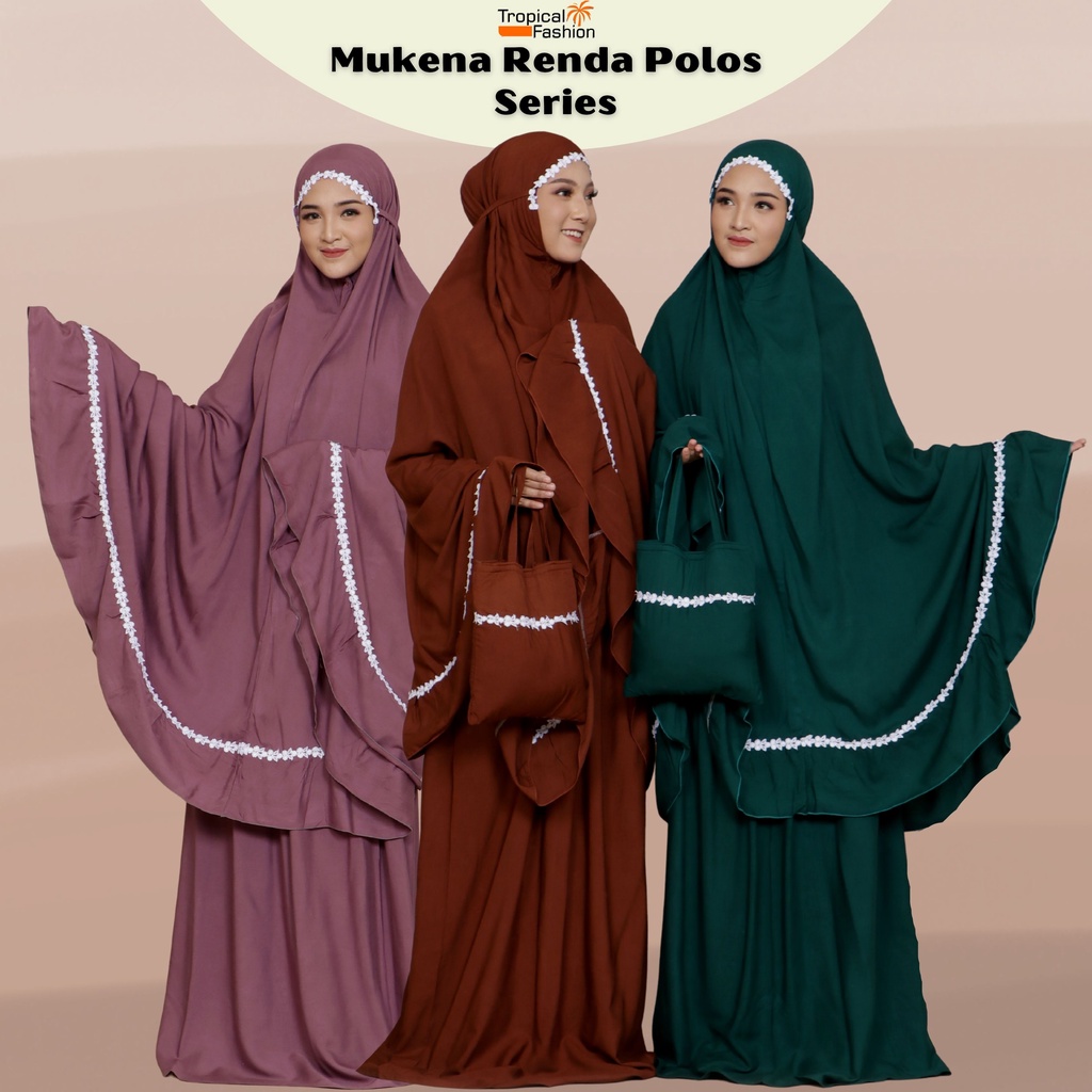 Mukena Bali Polos Renda Super Jumbo