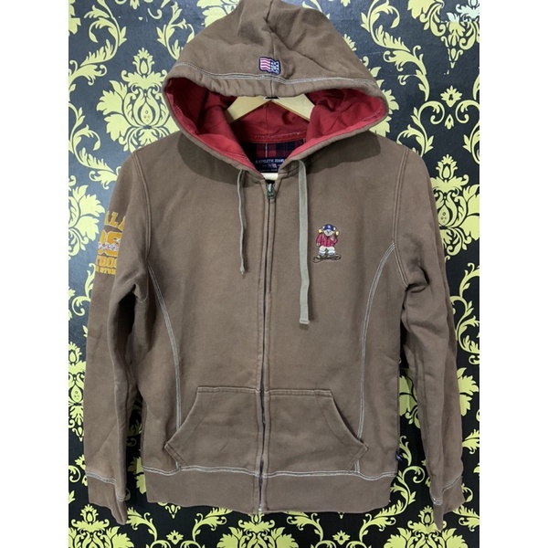 hoodie zipper coklat second