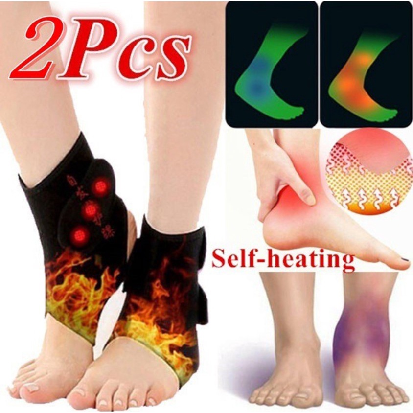 Sabuk Terapi Pemanas Kaki Deker Pergelangan Kaki Alat Terapi Engkel Pemanas Ankle Magnetik Pereda Nyeri 1 Pasang, 2pcs