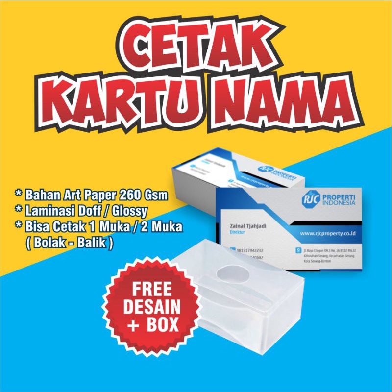

Kartu Nama Free Design 1 sisi atau 2 sisi