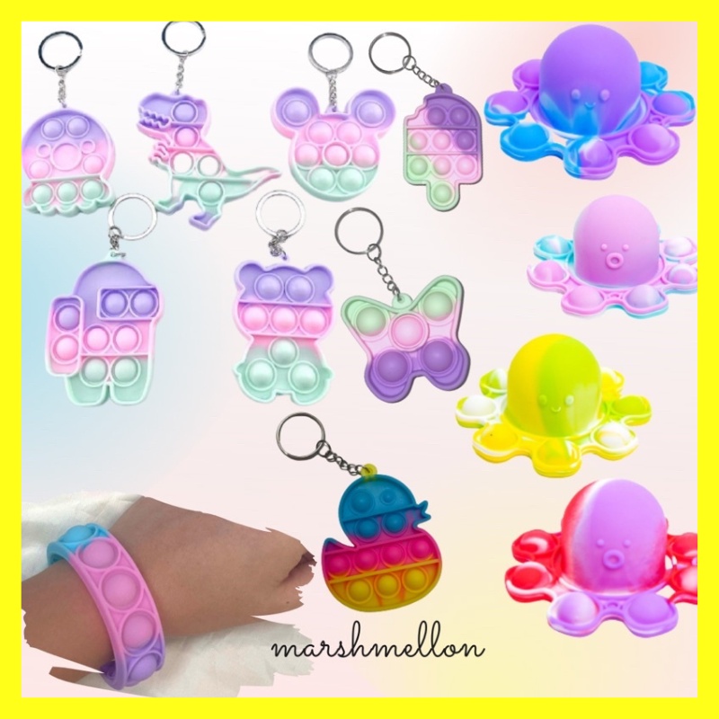 GANTUNGAN KUNCI POP IT JUMBO MINI ANAK ANAK MURAH TAS MINI BAG POPITS RAINBOW KOTAK FIDGET TOYS BOBA