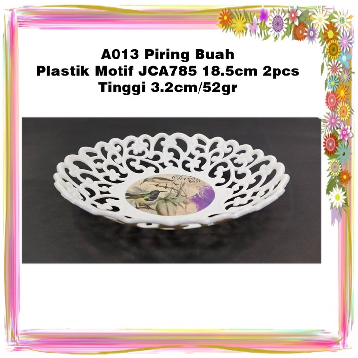 [2pcs]  Piring Buah  Plastik Motif 18.5cm 2pcs