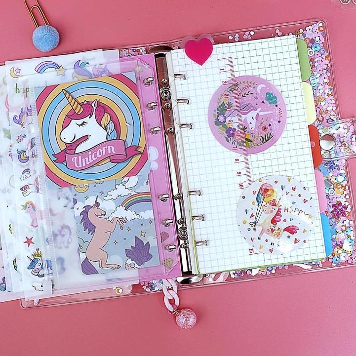 

Terlaris.. Unicorn Merah Muda Jurnal Perjalanan Kit Kartun Buku Catatan Isi Ulang Loose-Leaf Wisatawan Buku Catatan Harian untuk Anak Perempuan Anak-anak Hadiah