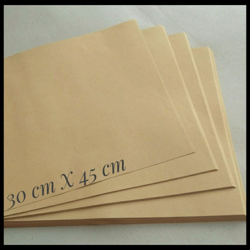 

KERTAS SAMSON KRAFT PEMBUNGKUS 80 GR UK 30 CM X 45 CM ( ISI 100 LEMBAR )