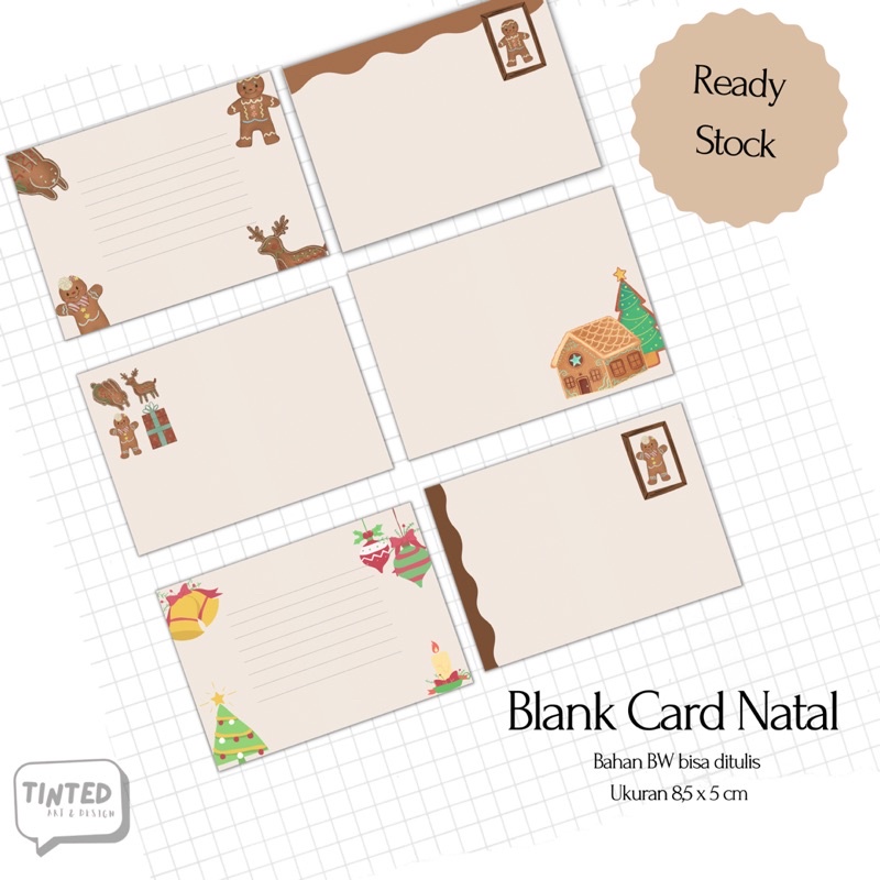 

BLANK CARD POSTCARD KARTU TEMA NATAL ISI 2 PCS CHRISTMAS