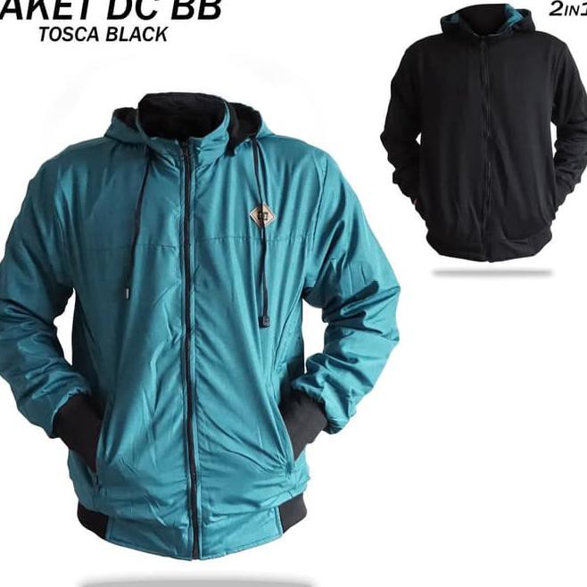 N0HO YANG TERBARU, JAKET PARASUT BOLAK BALIK DC - DC MARON GREY, L YB48