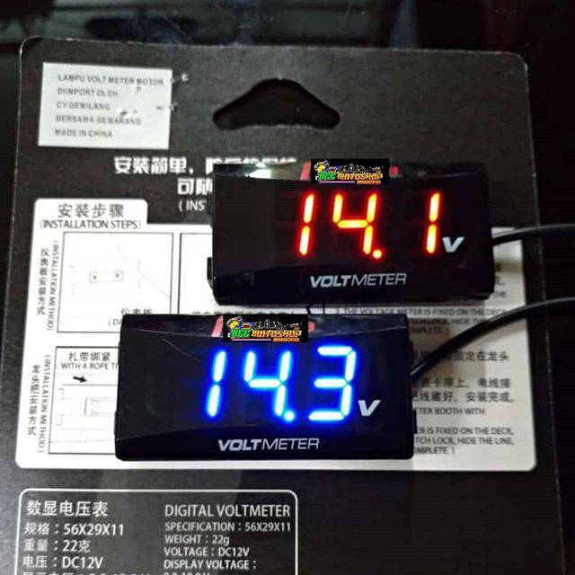 Voltmeter Volt Meter Led Aki ACCU Motor Digital Waterproof Universal