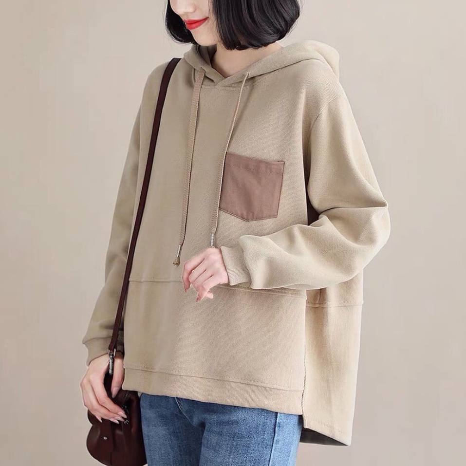 SWEATER HOODIE WANITA / KAYLE POCKET HODIE SWEATER WANITA KOREAN STYLE / SWEATER HOODIE OVERSIZE