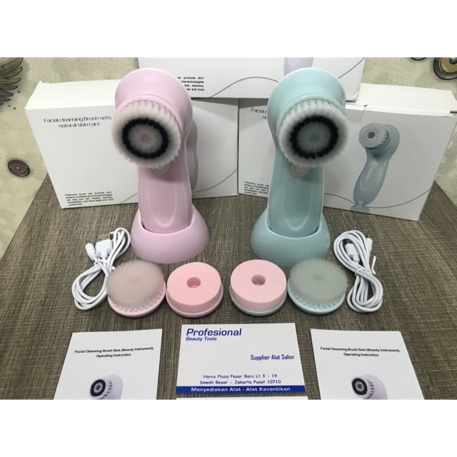 Portable cleansing rotasi brush sikat pembersih wajah elektrik rechargeable home use