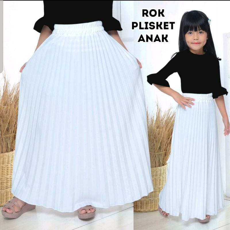 Rok Plisket Klop Anak Premium Bahan Mouscrepe Di Jamin Tebal / Flare Skirt Anak