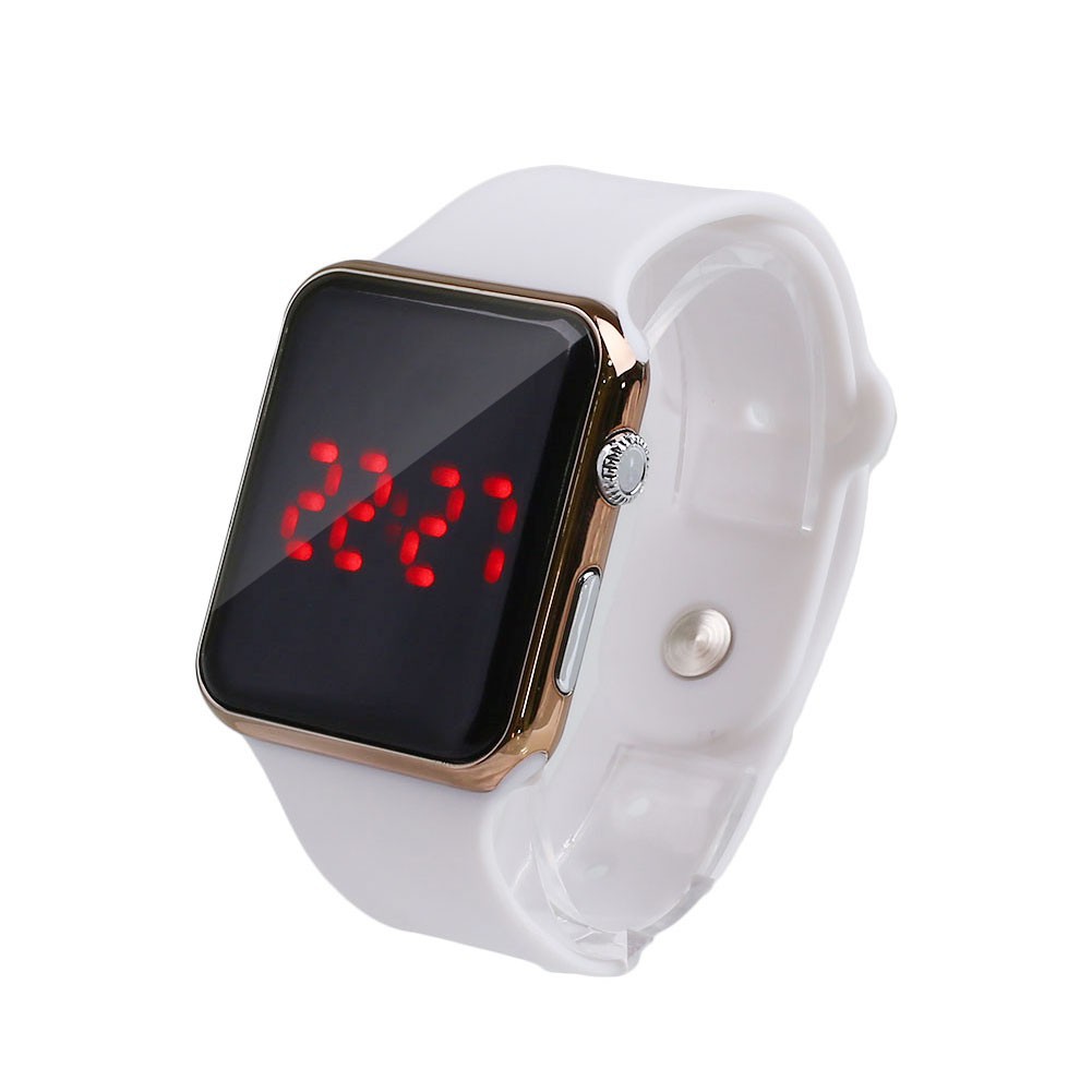 ❤Ready❤ Jam Tangan LED Mewah Anti Air Untuk Pelajar/Hadiah-White rose gold