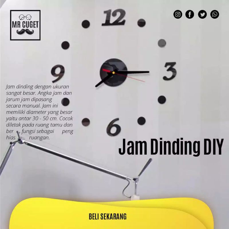 JAM DINDING  HIASAN DINDING JAM AESTETHIC HIASAN DINDING JAM UNIK DAN MENARIK-1