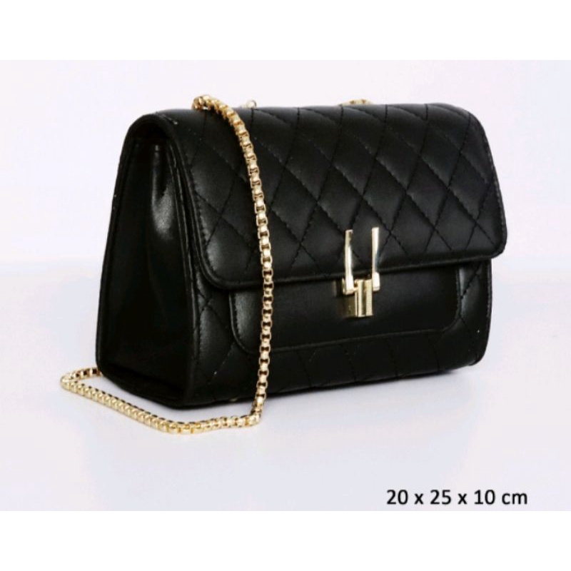 Sling Bag Chelsy Embos/Tas Slempang/Tas Rantai Black