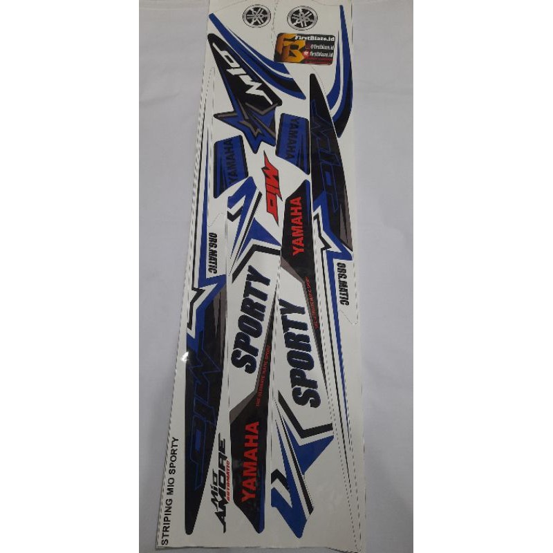 Striping variasi mio sporty biru putih
