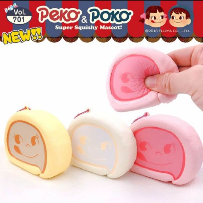 Paket 3 buah Squishy Rare Peko Chan Cakeroll Mascot Pekochan Original Licensed