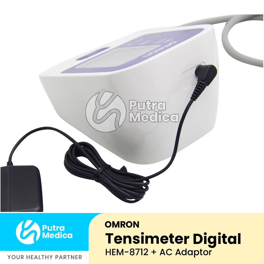 Omron Tensimeter Digital HEM 8712 + Adaptor / Tensi Lengan Elektrik Profesional Berkualitas / Blood Pressure Monitor / Alat Ukur Pengukur Tekanan Darah